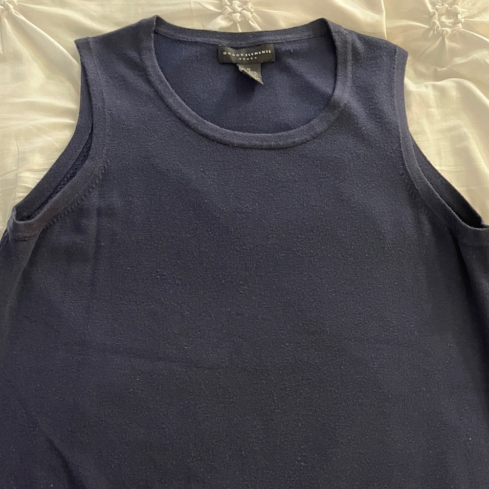 Grace Elements Navy Sleeveless Top